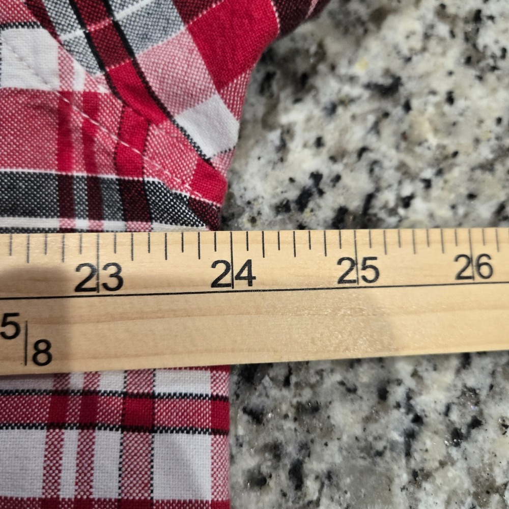 Wrangler 20X Mens Large Red Plaid Long Sleeve Western Rodeo Workwear - Picture 5 of 8